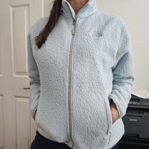 North Face Fleece jacket XL Baby Blue, measurements on the pictures
